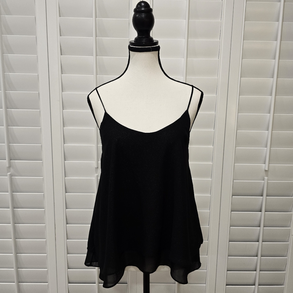 Paper Crane Black Loose Fit Top Top Size Small